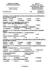 Đề thi học kỳ II môn Tiếng Anh Lớp 9 - Mã đề 657 - Năm học 2019-2020 - Trường THCS Hồng Bàng